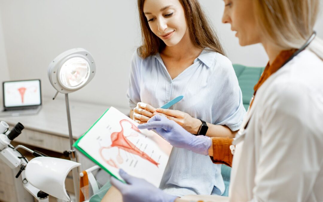 A woman asking a healthcare professional "does abortion affect fertility"