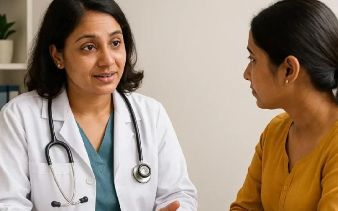 Woman talking to a doctor about when it's too late for an abortion
